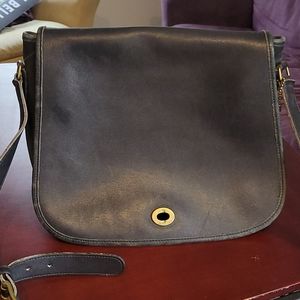 Rare Vintage Coach black saddle bag